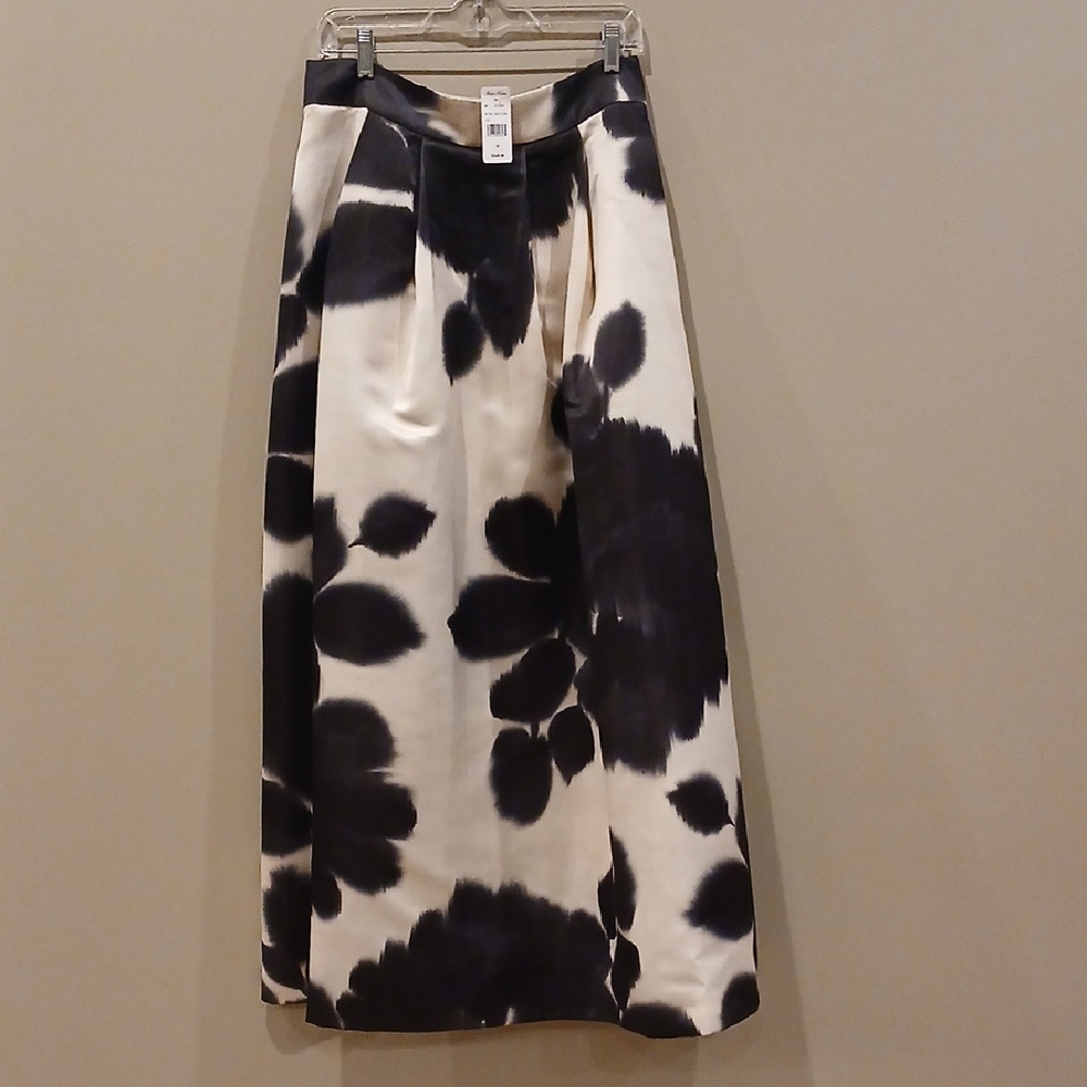 Brooks Brothers Black and White Floral Maxi Skirt